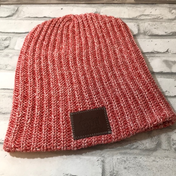 Love Your Melon Accessories - Love your Melon beanie style knit hat pink red